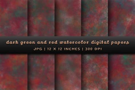 Dark Green And Red Digital Papers Graphic By Pugazh Logan Creative