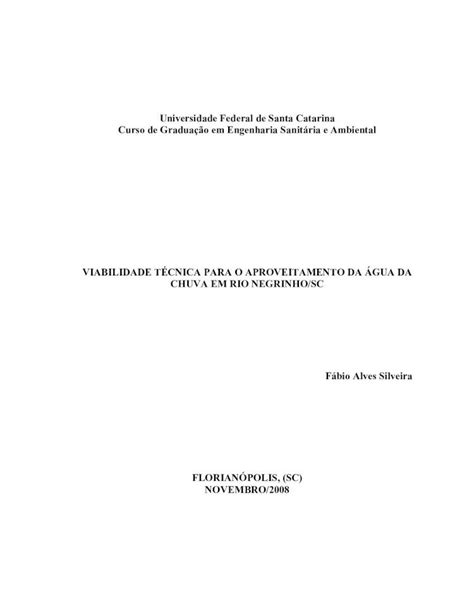 PDF VIABILIDADE TÉCNICA PARA O APROVEITAMENTO DA ÁGUA DA CHUVA EM