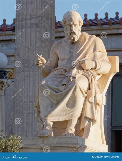 Plato Marble Statue The Ancient Greek Philosopher In Front Of The