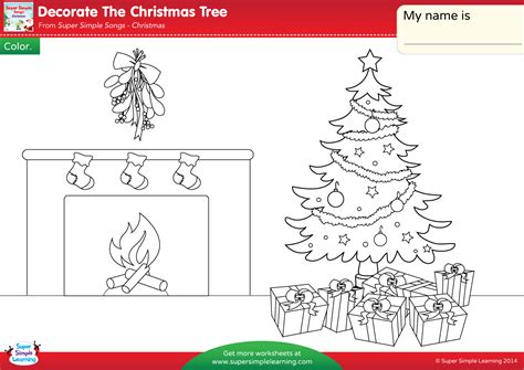 Decorate The Christmas Tree Worksheet Color Super Simple