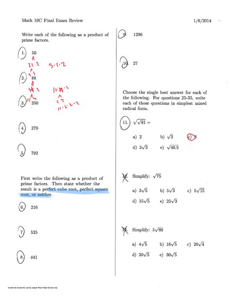 Math10 Review File W Math MATH 111 Studocu