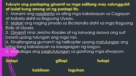 Tukuyin Ang Panlaping Ginamit Sa Mga Salitang May Salungguhit At Isulat