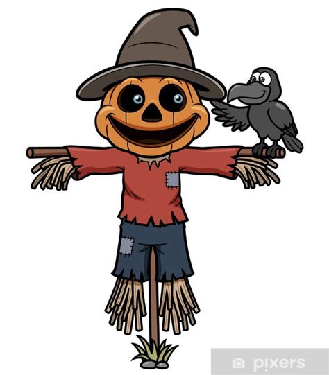 Wall Mural Vector Illustration Of Cartoon Scarecrow Pixers Us