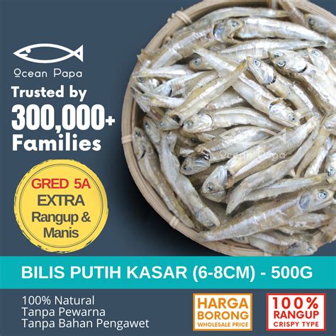 Ocean Papa Ikan Bilis Putih Pepak Saiz L Gred A A A Belum Kopek