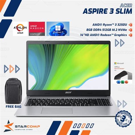 Jual Acer Aspire 3 Slim A314 22 Ryzen 3 3250u 8gb 512gb Ssd 14 W11 Ohs