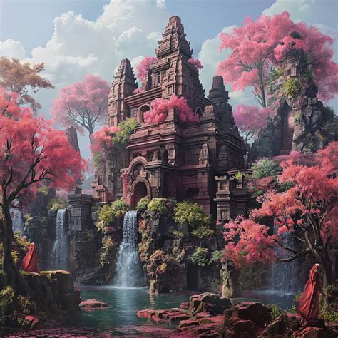 temple   thousand sakura  katlai  deviantart