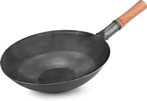 Hodebe Carbon Steel Wok Pan 12 6 Woks And Stir Fry Pans Chinese