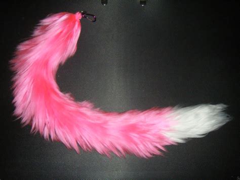 Long Pink Fox Yarn Tail with White Tip- FOR SALE! by SamuraiDevil on DeviantArt