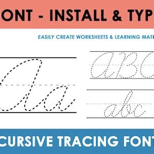 Tracing Cursive Font, Customize Worksheet, Learn to Write, Writing Font ...