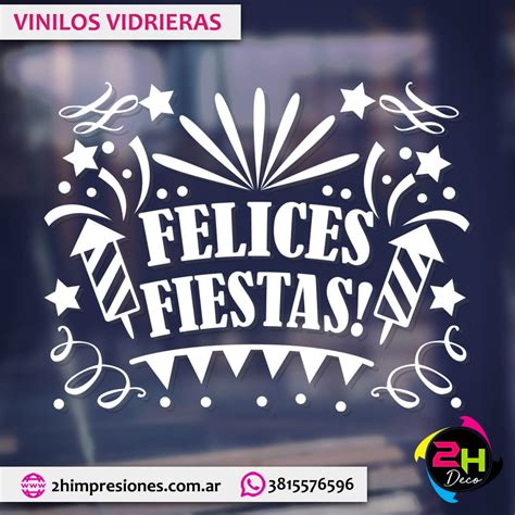 Vinilo Decorativo Para Vidrieras Felices Fiestas V