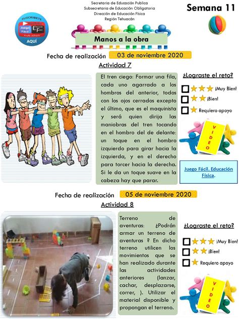 Actividades EducaciÓn FÍsica Del 12 De Octubre Al 12 De Noviembre 2020