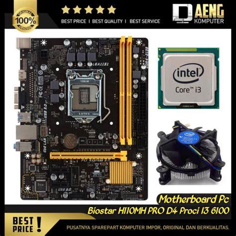 Jual Motherboard Mainboard Mobo Pc Merk Biostar H110MH PRO D4 Paket