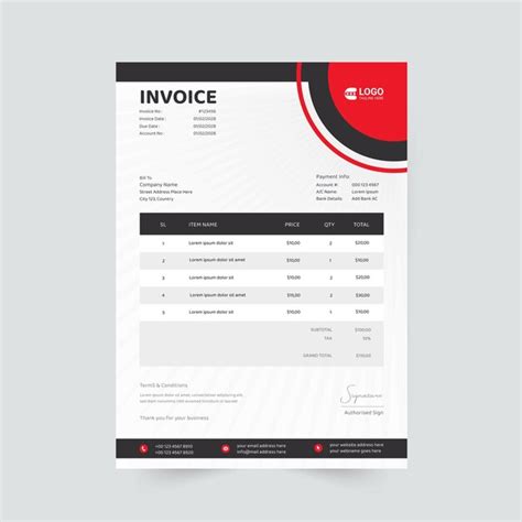 Premium Vector Invoice Design Template