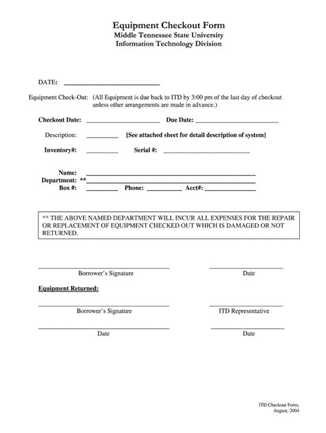 Equipment Check Out Form Fill Out Sign Online Dochub