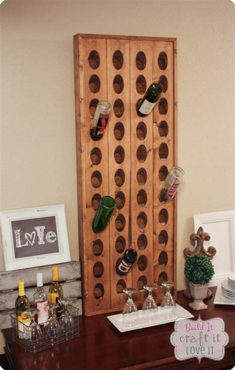 Wooden Wine Bottle Wall Rack