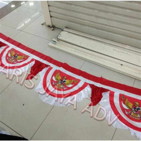 Jual Background Bendera Vitrase Merah Garuda Putih Ukuran 8 M 10