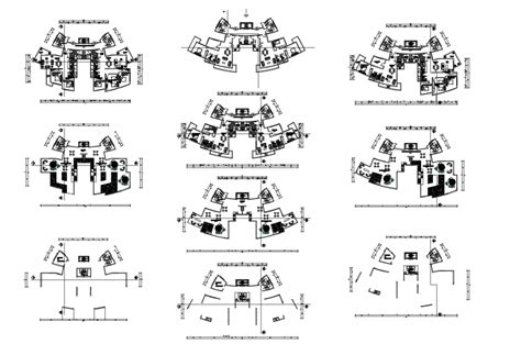 Eight Floors Distribution Layout Plan Details Of Multi Story Apartment