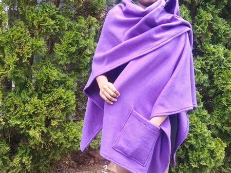 Fleece Shawls With Pockets Shawls And Wraps Winter Etsy