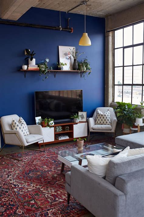 A Bold Blue Accent Wall Is Just One Of The Beautiful Things About This Knoxville Apartment