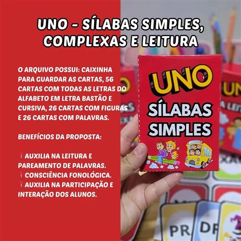 Kit Uno Leitura Sílabas Simples e Sílabas Complexas Aula Turbinada