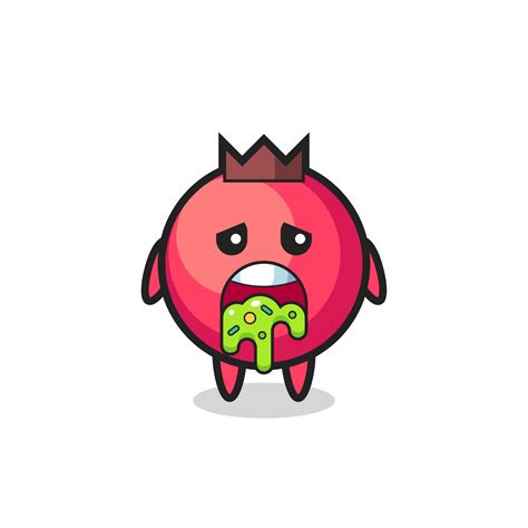 the cute cranberry character with puke 3410698 Vector Art at Vecteezy