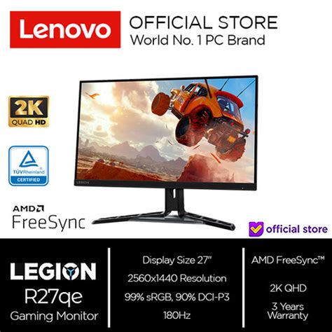 Promo Monitor Gaming Lenovo Legion R27qe IPS 180Hz 0 5ms 2K QHD 99 SRGB