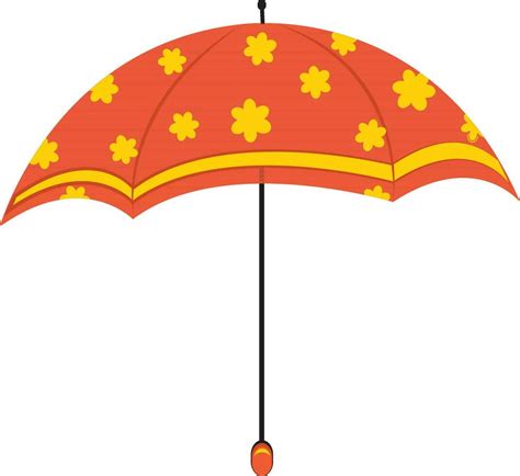 Yellow flowers decorated orange umbrella. 24832138 Vector Art at Vecteezy