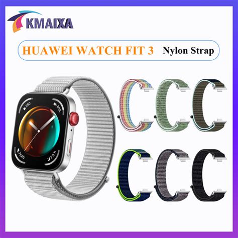 สายนาฬิกาไนลอนสำหรับ Huawei Watch Fit 3 Band Breathable และปรับสายรัด