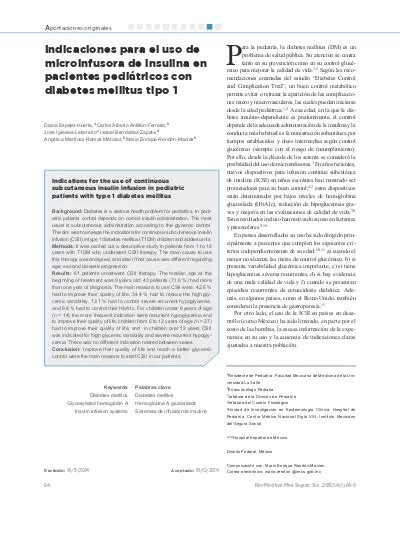 Indicaciones Para El Uso De Microinfusora De Insulina En Pacientes