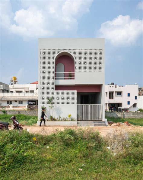 Perforated Terracotta Facade Enfolds Rahul Pudale S Porous Adobe In India