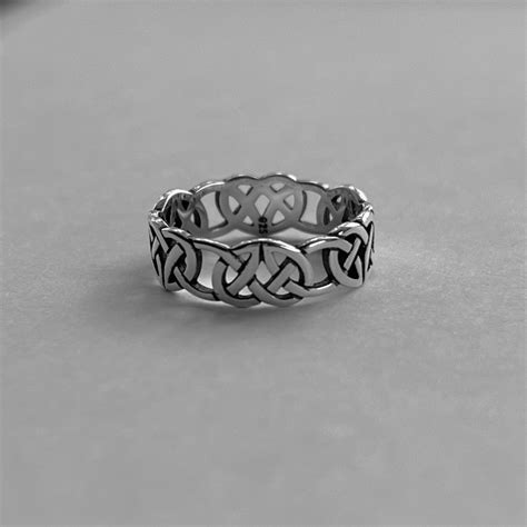 Sterling Silver Celtic Trinity Knot Celtic Trinity Knot Band Etsy