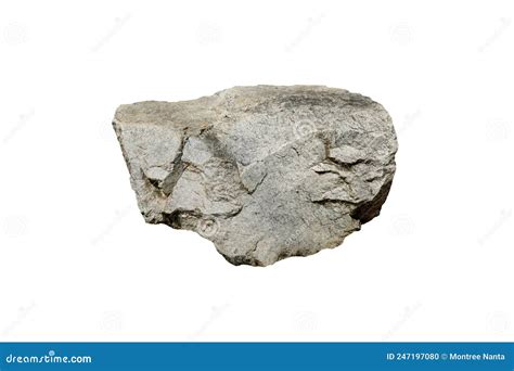 Isolated Granite Stone On White Background Intrusive Igneous Rock