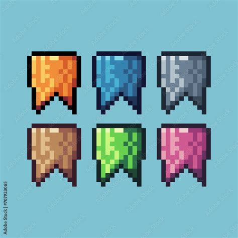 Pixel Art Sets Icon Of Bookmark Variation Colorbookmark Icon On