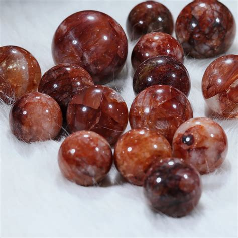 5 7 Cm Red Fire Quartz Spheres Healing Crystals Red Fire Quartz Balls