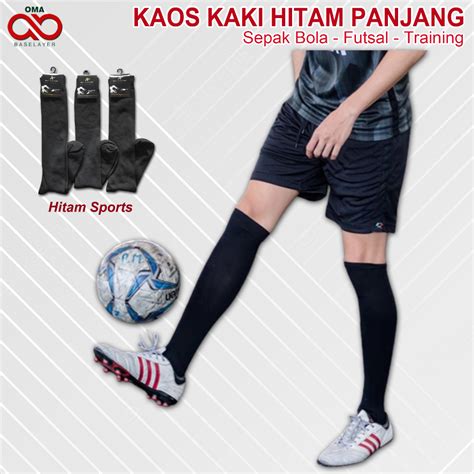 Jual Kaos Kaki Sepak Bola Futsal Hitam Panjang Pria Selutut Shopee