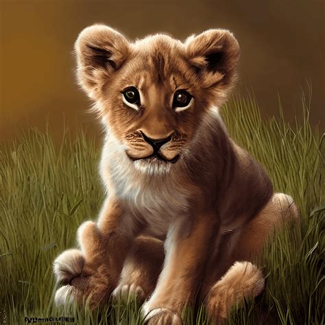 Adorable Baby Lion Cub with Shamrocks · Creative Fabrica