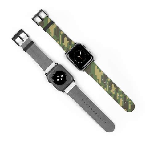 Military Apple Watch Strap Khaki Design Bright Print Watch Etsy