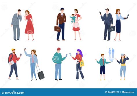 Theory of Generations Set stock vector. Illustration of woman - 244459221