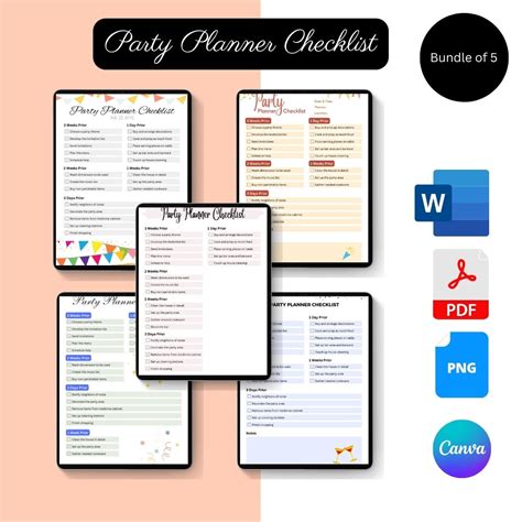 Party Planner Checklist Template Printable Pdf Word Excel