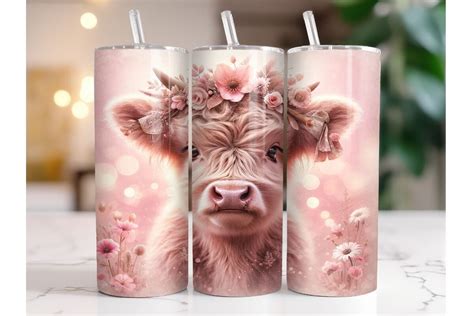 Velentine Highland Cow Tumbler Wrap Graphic By Arinnnnn Design