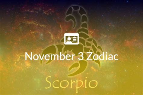 November 3 Zodiac Sign Full Horoscope And Personality