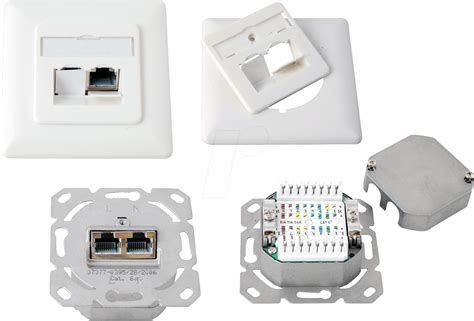 Rj45 2up C6a L Rj45 Junction Box Cat 6a Flush Mounted Left Right