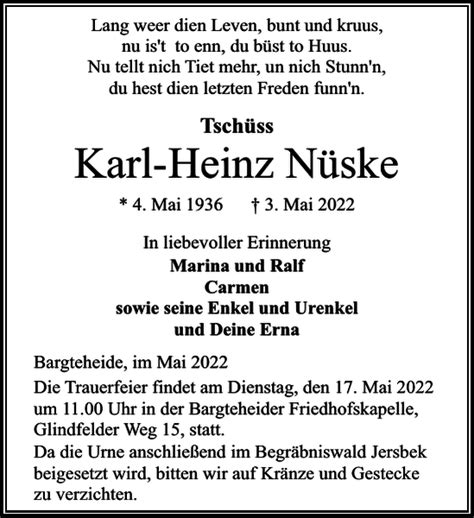 Heinzi Nüske Gedenken Stormarner Tageblatt