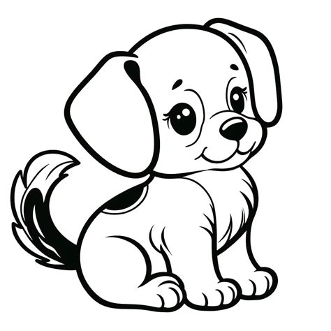 Desenhos de Cachorrinho Adorável para Colorir e Imprimir