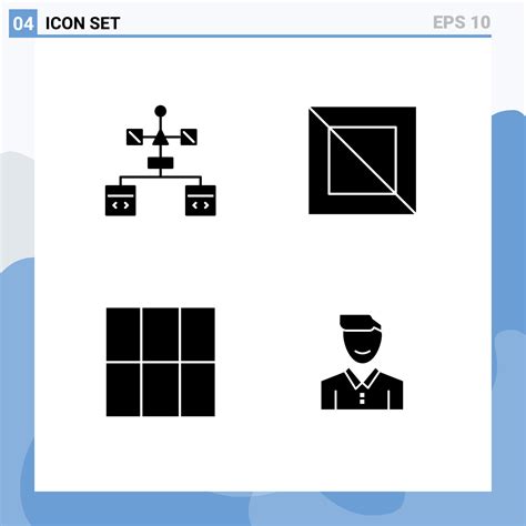 Universal Icon Symbols Group Of 4 Modern Solid Glyphs Of App Layout