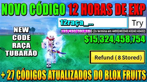 Novo C Digo Horas De Exp C Digos Atualizados Do Blox Fruits