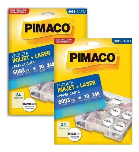 Kit Etiqueta Pimaco Modelo 6093 C 2un 20 Folh 480 Etiquetas MercadoLivre