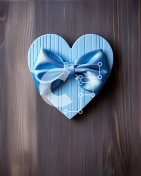 Blue Heart Shaped Box With Elegant Bow Stock Photo Creative Fabrica