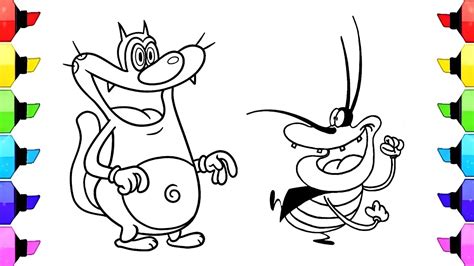 Oggy Cockroaches Drawing Easy Oggy Drawing Painting And Coloring For