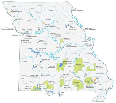 Missouri County Map and Independent City - GIS Geography